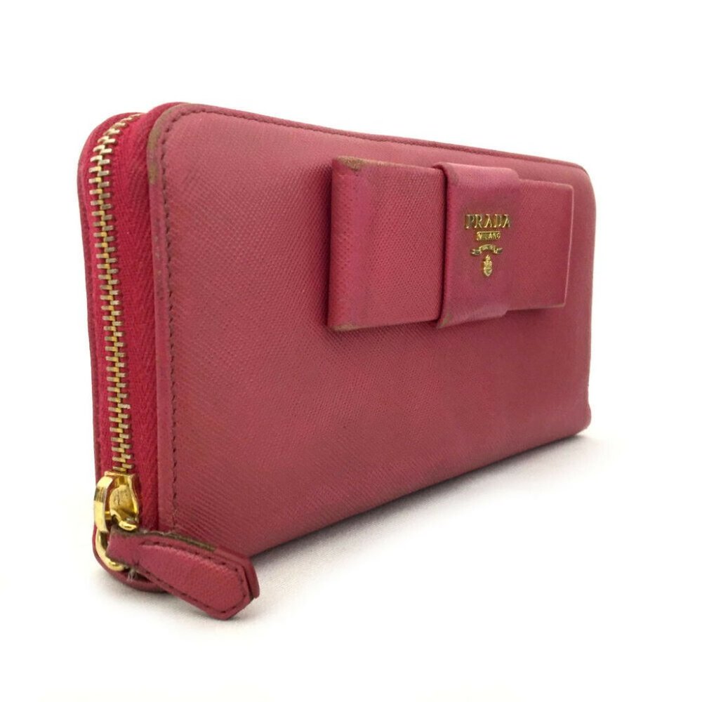 100% Authentic PRADA Saffiano Ribbon Leather Long - Picture 2 of 10